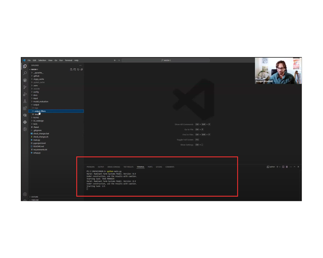 Your terminal will appear at the bottom of your VS Code screen.